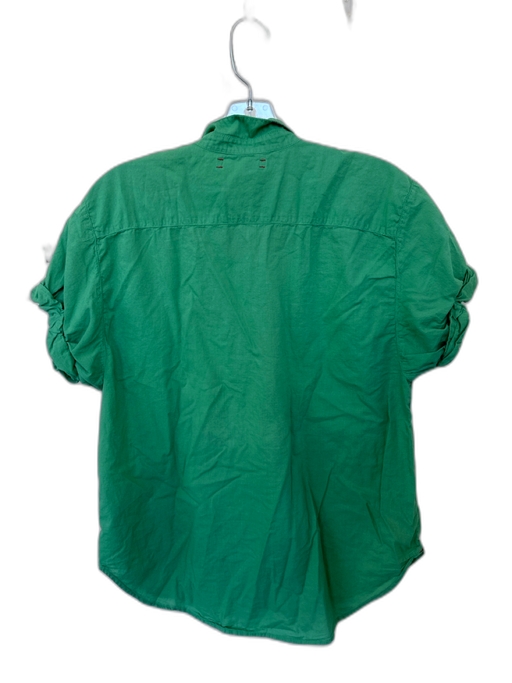 XiRENA Size S Green Cotton Short Sleeve Collar Button Down Top Green / S