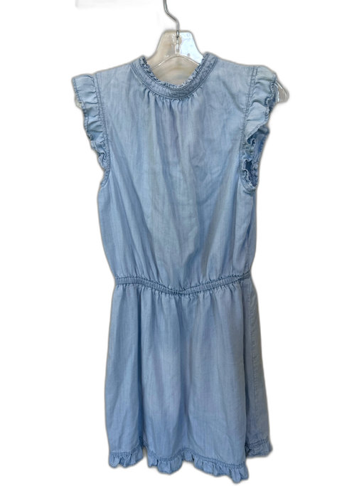 Bella Dahl Size M Light Wash Tencel Flutter Sleeves Elastic Waist Chambray Dress Light Wash / M