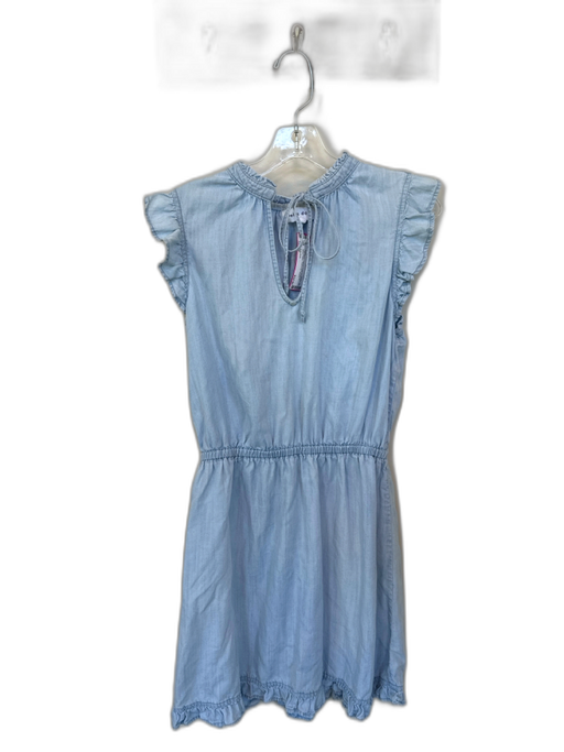 Bella Dahl Size M Light Wash Tencel Flutter Sleeves Elastic Waist Chambray Dress Light Wash / M