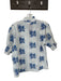 THML Size S Blue & White Cotton Half Sleeve Button Up Ruffle collar Floral Top Blue & White / S