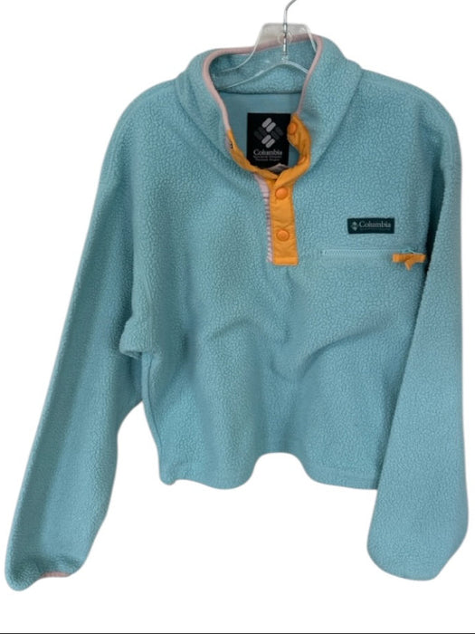 Columbia Size M Sage & Orange Polyester Fuzzy Snap buttons Athletic Jacket Sage & Orange / M