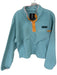 Columbia Size M Sage & Orange Polyester Fuzzy Snap buttons Athletic Jacket Sage & Orange / M