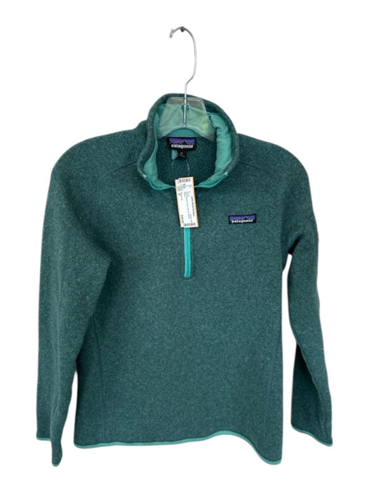 Patagonia Size M Teal Polyester Knit Half Zip Athletic Jacket Teal / M
