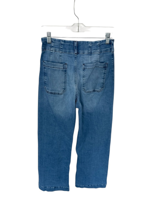 Maeve Size 28 Med Light Wash Cotton Blend High Waist Wide Leg Jeans Med Light Wash / 28