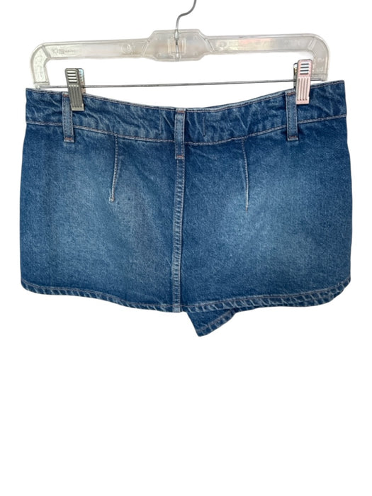 We The Free Size 27 Dark Wash Cotton Blend Denim Button Fly Mini Skort Dark Wash / 27