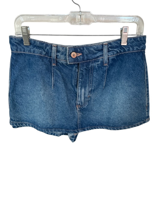 We The Free Size 27 Dark Wash Cotton Blend Denim Button Fly Mini Skort Dark Wash / 27