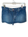We The Free Size 27 Dark Wash Cotton Blend Denim Button Fly Mini Skort Dark Wash / 27