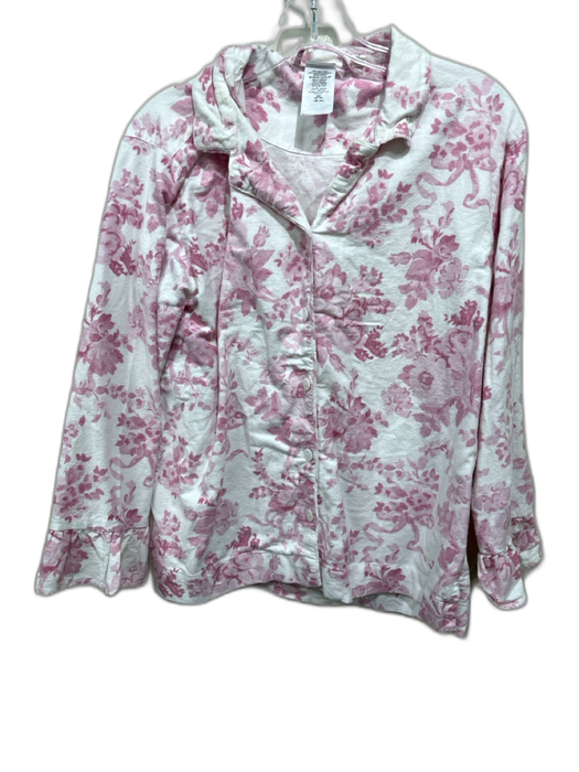 Loveshackfancy Size S White & Pink Cotton Floral Long Sleeve Button Down Pajamas White & Pink / S