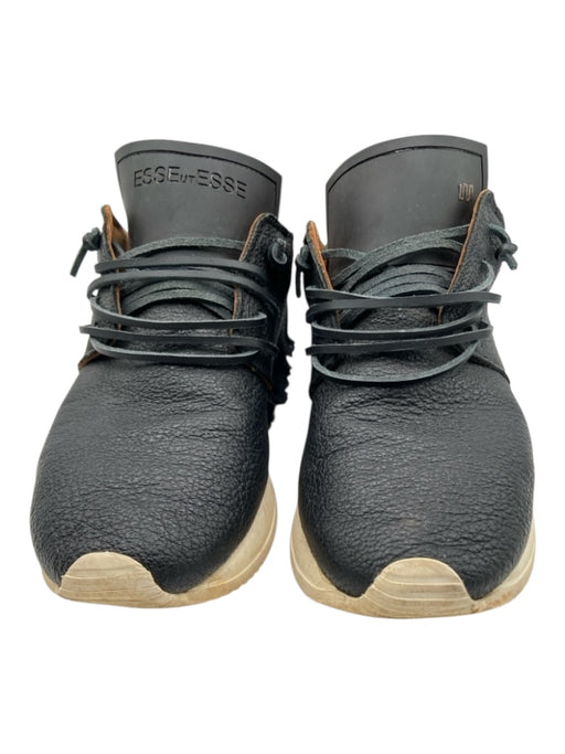 Esse Ut Esse Shoe Size 39 Black Leather Lace Up Fringe embossed detail Sneakers Black / 39