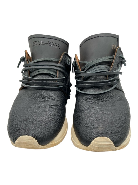 Esse Ut Esse Shoe Size 39 Black Leather Lace Up Fringe embossed detail Sneakers Black / 39