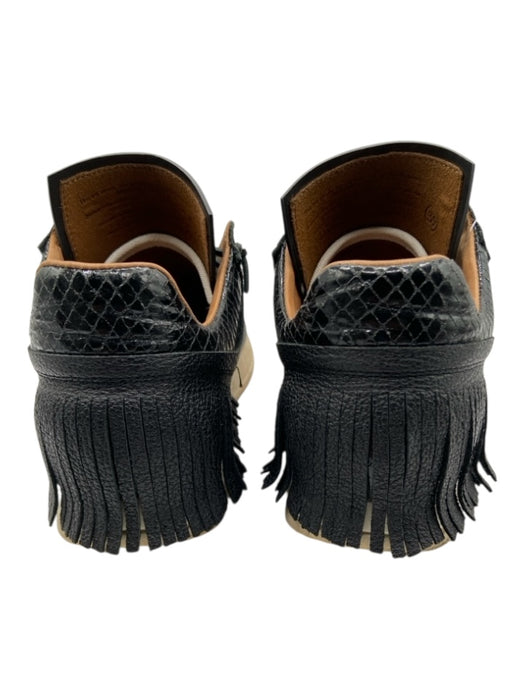 Esse Ut Esse Shoe Size 39 Black Leather Lace Up Fringe embossed detail Sneakers Black / 39
