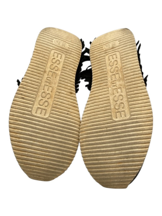 Esse Ut Esse Shoe Size 39 Black Leather Lace Up Fringe embossed detail Sneakers Black / 39