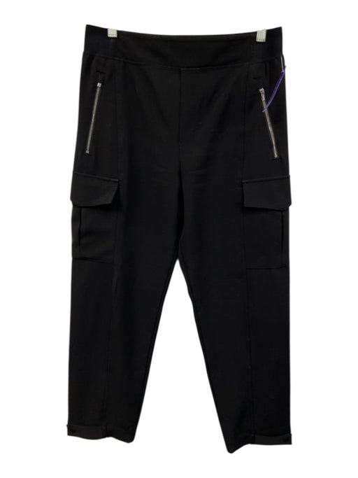 Athleta Size 10P Black Polyester Blend Elastic Waistband Zip Pocket Pants Black / 10P