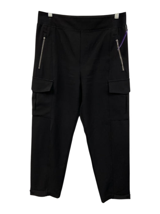 Athleta Size 10P Black Polyester Blend Elastic Waistband Zip Pocket Pants Black / 10P