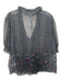 Zadig & Voltaire Size S Gray, Pink & Red Polyester Sheer Abstract Print Top Gray, Pink & Red / S