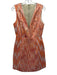 Alice + Olivia Size 6 Orange & Pink Print Abstract Sleeveless Metallic Dress Orange & Pink Print / 6