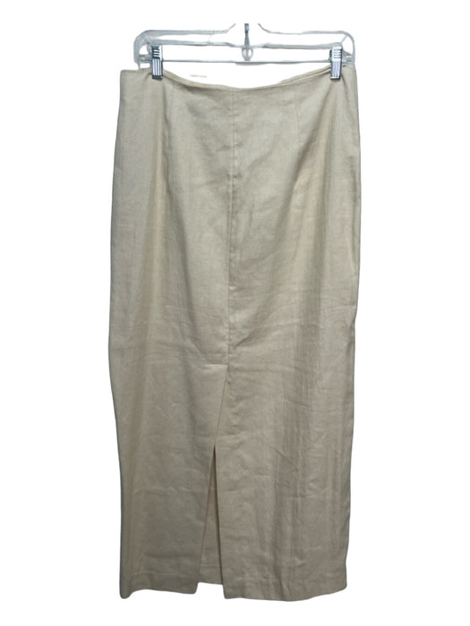 Theory Size 10 Beige Polyamide Blend Side Zip Midi Woven Skirt Beige / 10