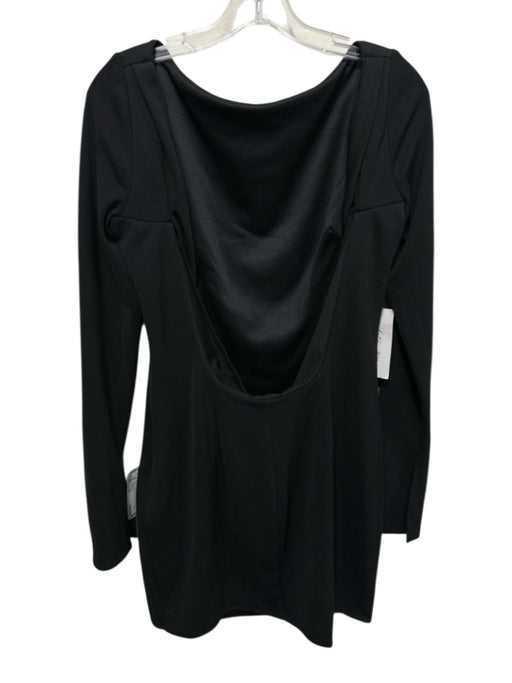 Katie May Size Large Black Polyester Blend Long Sleeve Darted Open Back Dress Black / Large