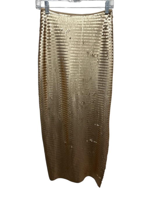 Suboo Size Small Gold Polyester Side Slit Sequins Maxi Back Zip Skirt Gold / Small