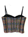 Milly Size Small Black & Multi Cotton Blend Spaghetti Strap Tweed corset Top Black & Multi / Small