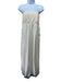Dissh Size 6/8 Cream White & Black Viscose Strapless Front Tie Slits Pant Set Cream White & Black / 6/8