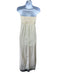 Dissh Size 6/8 Cream White & Black Viscose Strapless Front Tie Slits Pant Set Cream White & Black / 6/8