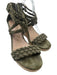 Tory Burch Shoe Size 10 Olive Green Leather Suede open toe Braided Espadrille Olive Green / 10