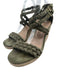 Tory Burch Shoe Size 10 Olive Green Leather Suede open toe Braided Espadrille Olive Green / 10