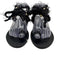 Ancient Greek Sandals Shoe Size 40 Black Leather Toe Strap Braided Sandals Black / 40