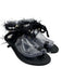 Ancient Greek Sandals Shoe Size 40 Black Leather Toe Strap Braided Sandals Black / 40