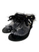 Ancient Greek Sandals Shoe Size 40 Black Leather Toe Strap Braided Sandals Black / 40