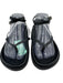 Porte & Paire Shoe Size 40 Black Leather Upper Thong Ankle Wrap Flat Sandals Black / 40