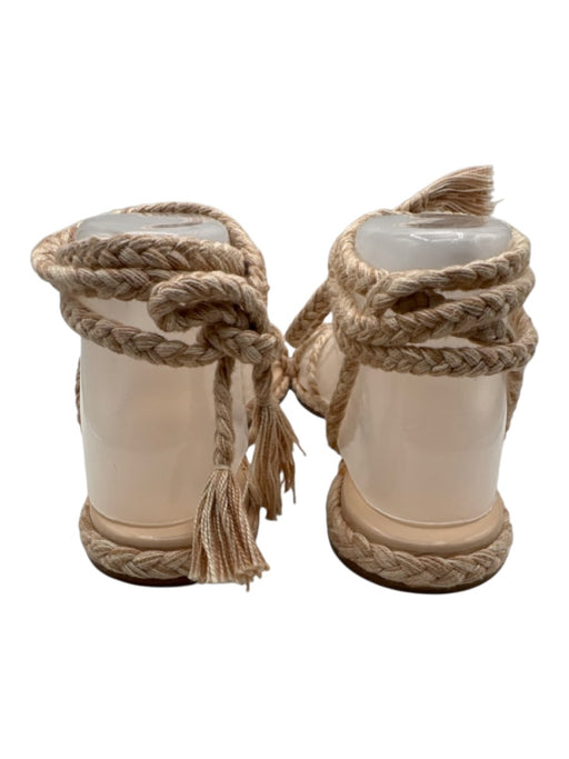 Antolina Shoe Size 41 Beige Leather open toe Braided Ankle Wrap Flat Sandals Beige / 41