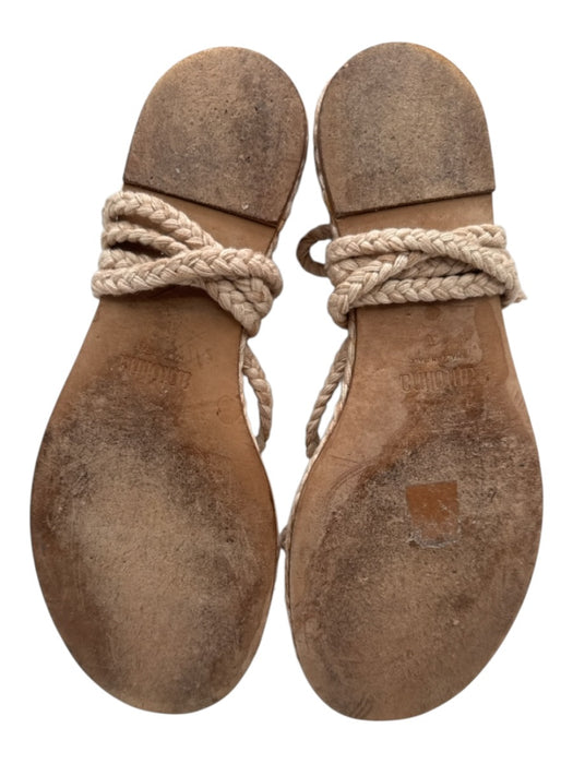 Antolina Shoe Size 41 Beige Leather open toe Braided Ankle Wrap Flat Sandals Beige / 41