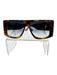 Victoria Beckham Brown Acetate Tortoiseshell Flat Top Gradient Lens Sunglasses Brown