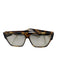 Christian Dior Brown Acetate Tortoiseshell Mirror Lens Flat Top Sunglasses Brown