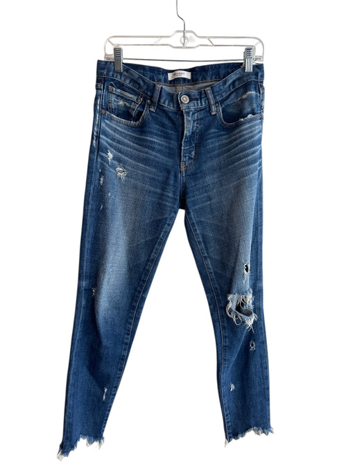 Moussy Size 27 Med Wash Cotton Blend 5 Pocket Distressed Skinny Jeans Med Wash / 27