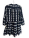 Elan Size Small Black & Wine Cotton Embroidered Long Sleeve Tiered Dress Black & Wine / Small