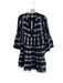 Elan Size Small Black & Wine Cotton Embroidered Long Sleeve Tiered Dress Black & Wine / Small