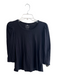 Velvet Size S Black Cotton 3/4 Sleeve Round Neck Puff Shoulder Top Black / S