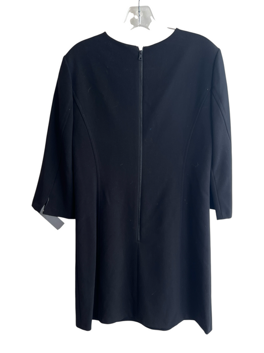 Alice + Olivia Size 8 Black Polyester Round Neck 3/4 Sleeve Back Zip Dress Black / 8
