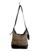 Coach Brown Canvas Leather Accent Top Handle Zip Close Logo Bag Brown / M