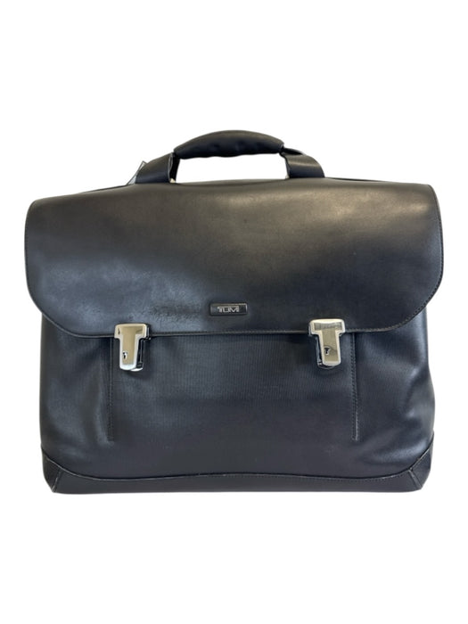 Tumi AS IS Black Leather Solid Satchel Men's Bag Black
