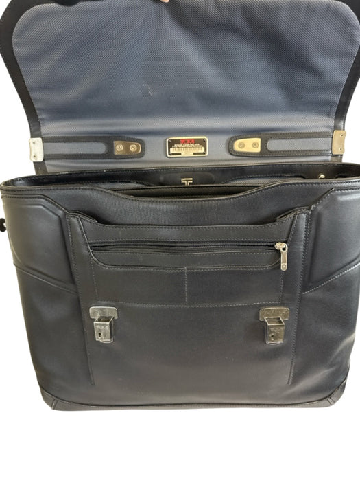 Tumi AS IS Black Leather Solid Satchel Men's Bag Black