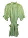 Juliet Dunn Size 1/S Lime Green Cotton 3/4 Balloon Sleeve Lace Detail Dress Lime Green / 1/S