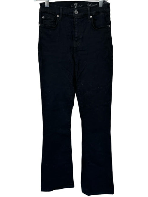 7 For All Mankind Size 27 Black Cotton Blend Mid Rise Flare Jeans Black / 27