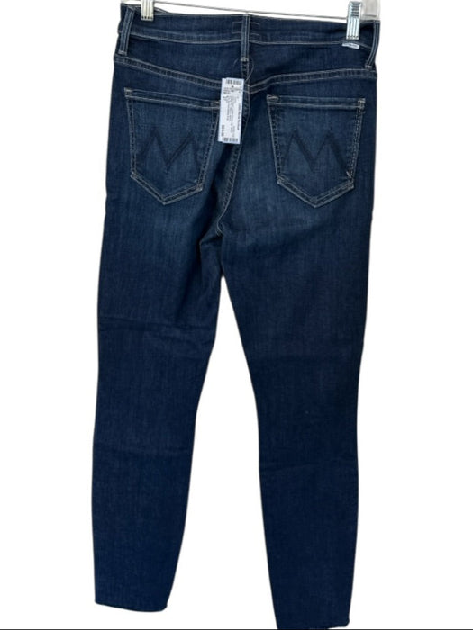 Mother Size 27 Dark Wash Cotton Blend High Waist Button Fly Skinny Jeans Dark Wash / 27