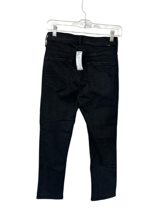 Mother Size 27 Black Cotton Blend High Waist Straight Leg Jeans Black / 27