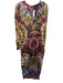 Young Fab & Broke Size M Red & Purple Rayon Long Sleeve Tie Dye Split Neck Dress Red & Purple / M