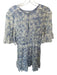 Joie Size S Blue & White Short Sleeve Flower Elastic Waist Dress Blue & White / S